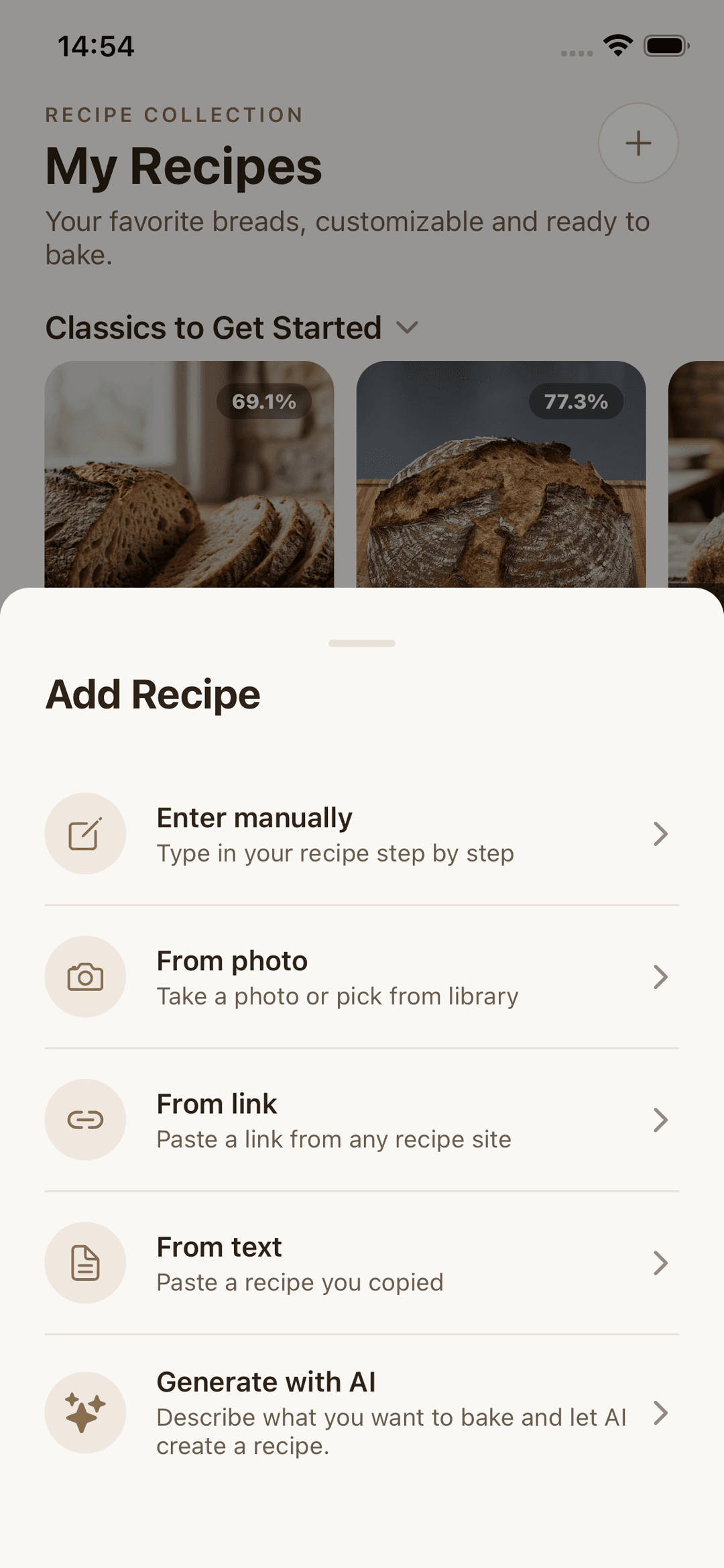 Turn photos and links into usable bread recipes