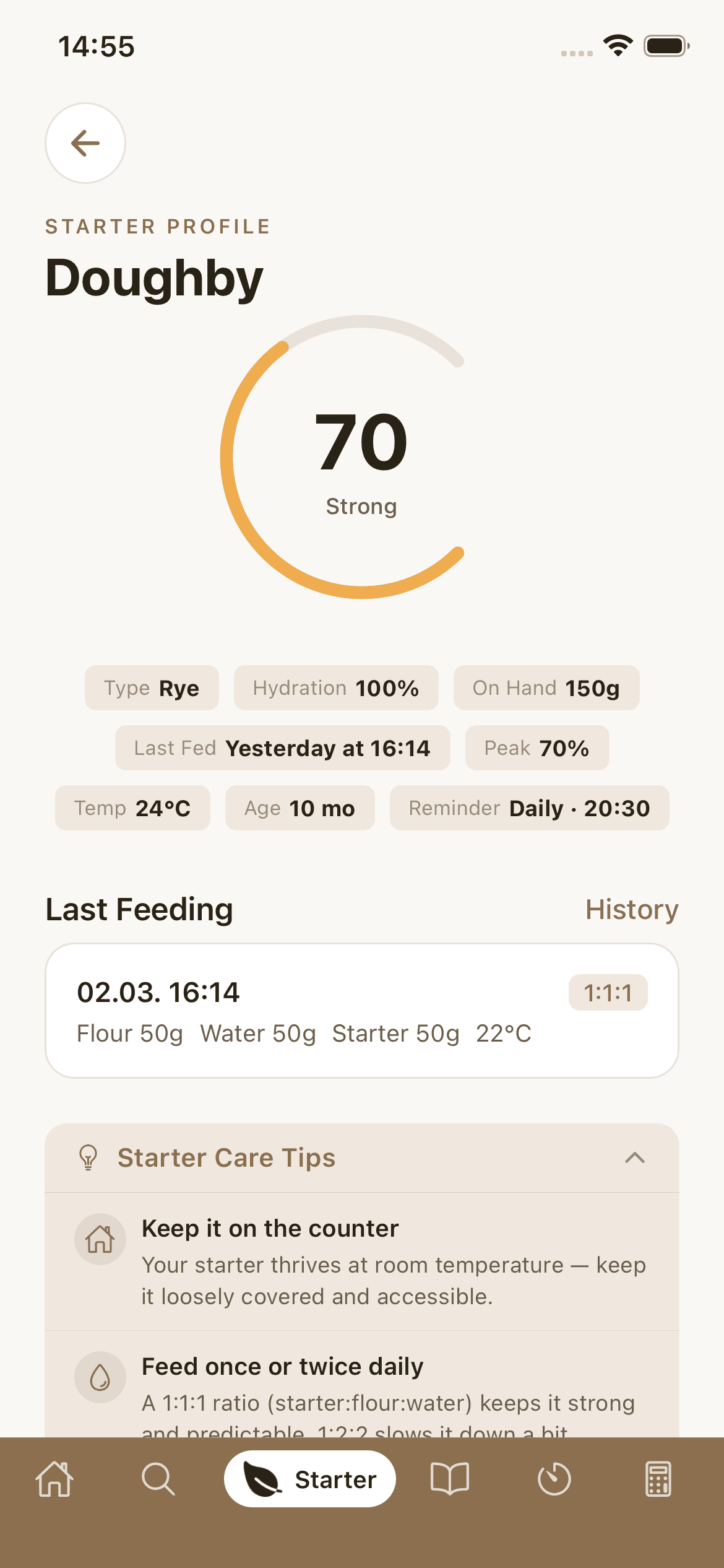 Your sourdough starter, always ready when your recipe needs it